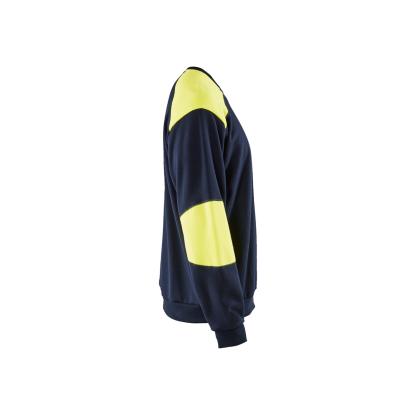 Blåkläder 3458 flammehæmmende sweatshirt inherent, marineblå/hi-vis gul