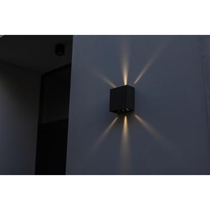 LUTEC GEMINI BEAMS udendørs LED væglampe, up/down, 2 lyskilder, H11 cm, IP54, sort