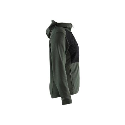 Blåkläder 3542 dame hættetrøje full zip, efterårsgrøn/sort