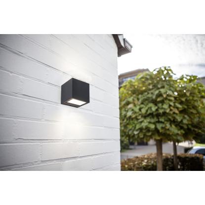 LUTEC GEMINI udendørs LED væglampe, up/down, H8,5 cm, IP54, sort