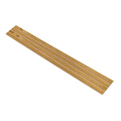 I-Wood Medio+ 4-lamel akustikpanel, brun olieret, beige filt og lys kerne, egefiner, 16 x 300 mm