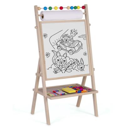 Staffeli med whiteboard, kridttavle og papir inkl. tilbehør, 62 x 28 x 44 cm