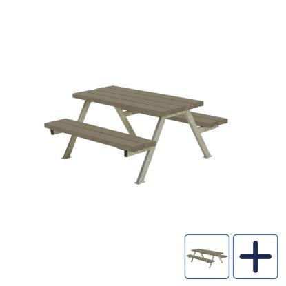 PLUS Alpha Junior bord/bænkesæt, gråbrun/nåletræ