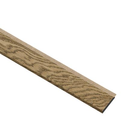 I-Wood afslutningsliste til 4-lamel akustikpanel, mørkebrun olieret, beige filt og sort kerne, egefiner, 17 x 67 mm