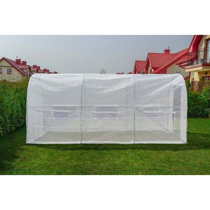 Drivhus med 6 myggenetvinduer, hvid, 3 x 2 x 2 meter - 6 m²