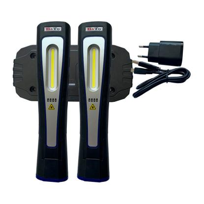 BATO WIRELESS arbejdslampe med 2 store lamper, dobbelt ladeplade og strømstik