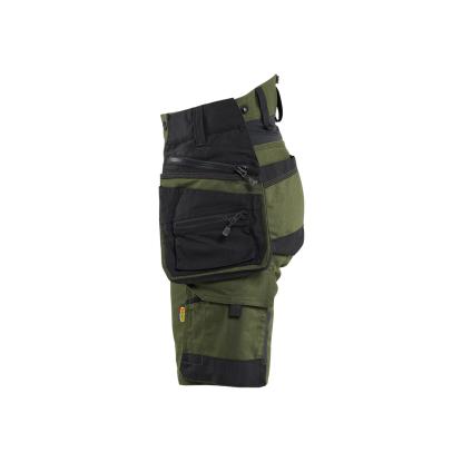 Blåkläder 7175 striker dame håndværker shorts stretch, skovgrøn/sort