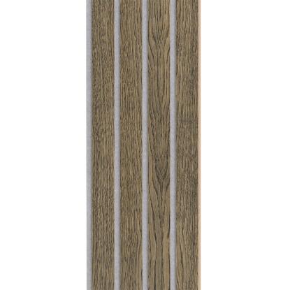 I-Wood Medio+ 4-lamel akustikpanel, sort olieret, grå filt og lys kerne, egefiner, 16 x 300 mm