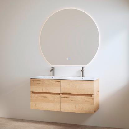 Best Design Bora One-Box møbelsæt med vask og hanehuller, halifax eg, 120 cm