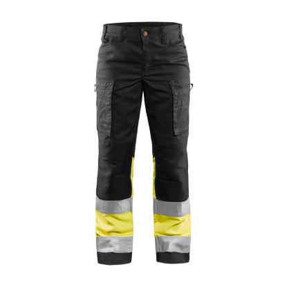 Blåkläder 7161 dame high vis buks med stretch, sort/hi-vis gul
