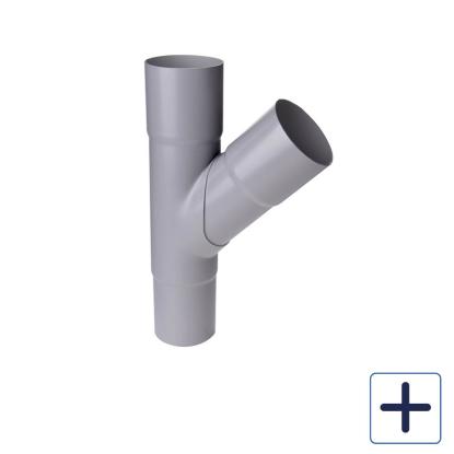 Plastmo grenrør, PVC, grå, 60°