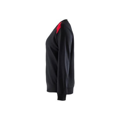 Blåkläder 3408 dame sweatshirt, sort/rød