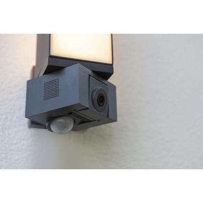 LUTEC connect CUBA udendørs LED væglampe med kamera og sensor, H32,5 cm, IP44, mørk grå