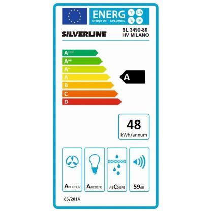 Silverline SL3490 Milano væghængt emhætte, hvid, 80 cm
