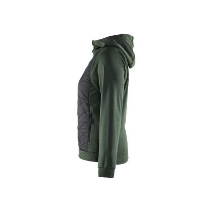 Blåkläder 3464 dame hybrid sweatshirt, efterårsgrøn/sort