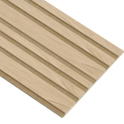 I-Wood Medio+ Mixed akustikpanel, hvid olieret, brun filt og lys kerne, egefiner, 16 x 300 mm