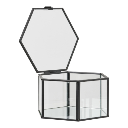 Torpe boks, glas/metal, klar/sort - 2 stk.