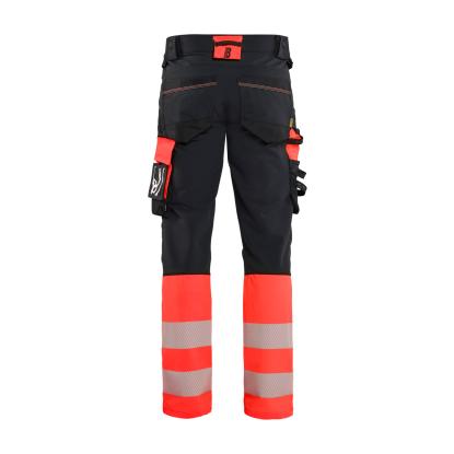 Blåkläder 1126 high vis buks 4-vejs stretch, sort/hi-vis rød