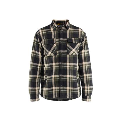 Blåkläder 4704 flannelskjorte med fiberpelsforing, skovgrøn/sort