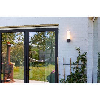 LUTEC connect DROPA udendørs LED væglampe, H26 cm, IP44, mørk grå