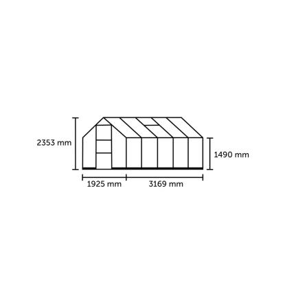 Halls Icon 6 drivhus 6,1 m², alu, 4 mm poly