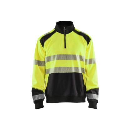 Blåkläder 3556 high vis sweatshirt half zip, hi-vis gul/sort
