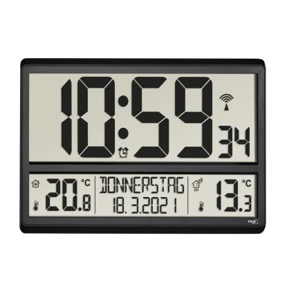 TFA digitalt XL radiostyret ur med ude- og indetermometer