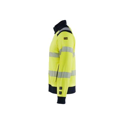 Blåkläder 3461 multinorm sweatshirt full zip inherent, hi-vis gul/marineblå