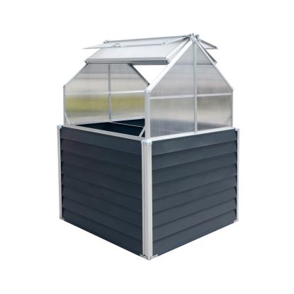 Westmann Store & Grow højbed med mistbænk, stål/polycarbonat, antracitgrå, 169 x 120 x 120 cm
