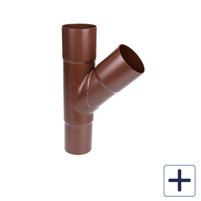 Plastmo grenrør, PVC, brun, 45°