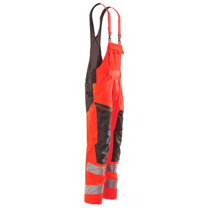 MASCOT ACCELERATE SAFE overall med knælommer, hi-vis rød/mørk antracit