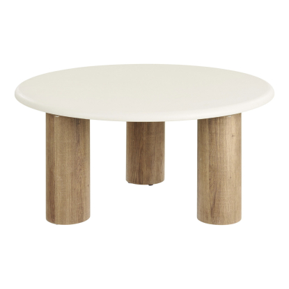 Fondi sofabord med bordplade i cement look, sand/brun, Ø80 cm