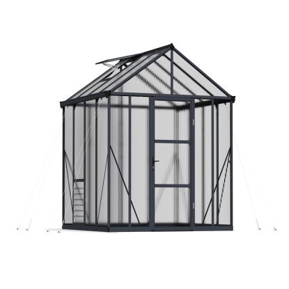 Canopia by Palram Glory drivhus, 6,2 m², grå, 10 mm poly, inkl. sokkel