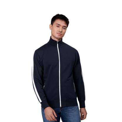 ID 0626 sweat cardigan med kontrast, navy