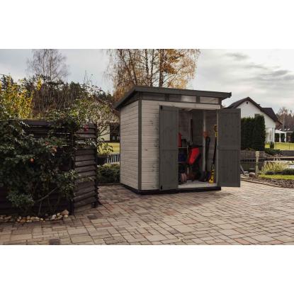 Upyard Strongbox redskabsrum L, grå/sort - 2,95 m²
