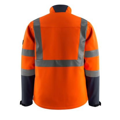 MASCOT SAFE LIGHT Kiama softshell jakke, hi-vis orange/mørk marine
