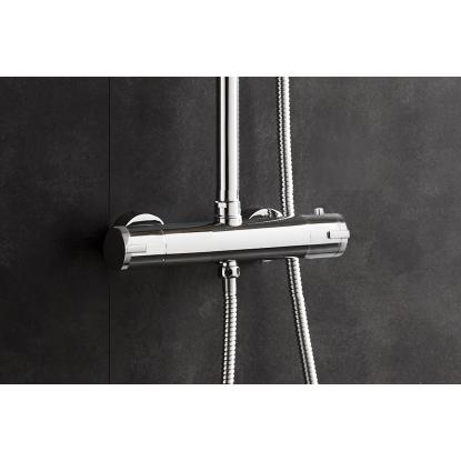 Nortiq brusesystem med termostat og 22 cm brusehoved, krom
