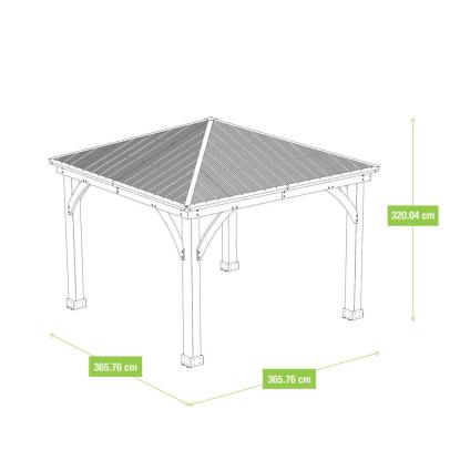 Westmann Devon pavillon, cedertræ/aluminium, 320 x 366 x 366 cm - 13,32 m²