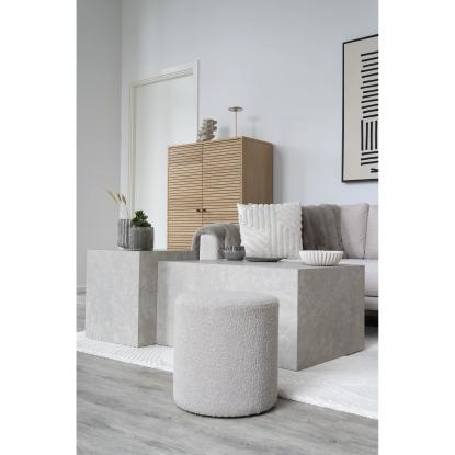 Puf i bouclé, beige, Ø34x36 cm