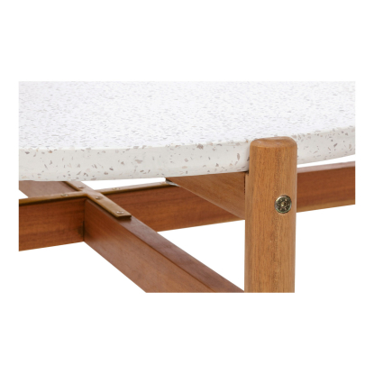 Terracina sofabord med terrazzo bordplade, akacie, Ø84,5 cm