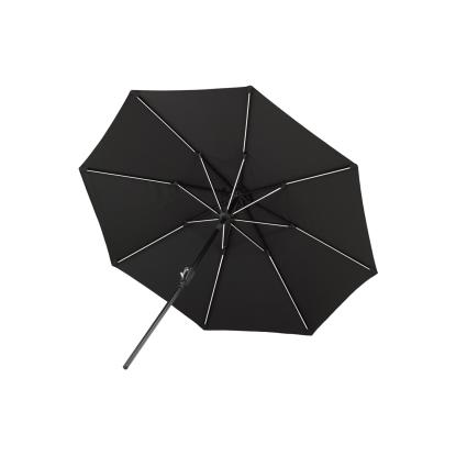 Venture Design Sabal parasol med LED, sort, Ø270 cm