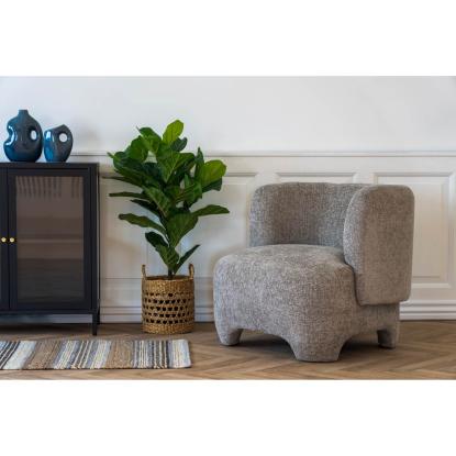 Nazare loungestol med beige stof og sorte ben