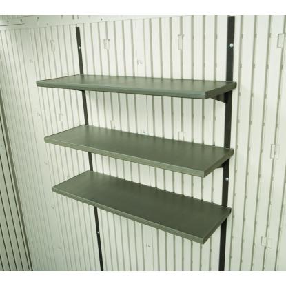 Lifetime hyldesæt med 3 hylder, plast, grå, 76 x 25 cm