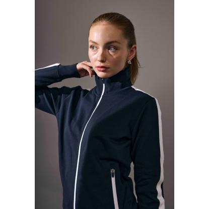 ID 0627 sweat cardigan med kontrast, dame, navy