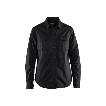 Blåkläder 3208 dame twill skjorte, sort