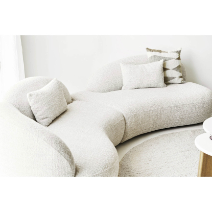 Bela håndvævet tæppe, beige, Ø240 cm