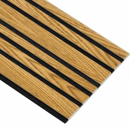 I-Wood Medio+ Mixed akustikpanel, brun olieret, sort filt og lys kerne, egefiner, 16 x 300 mm