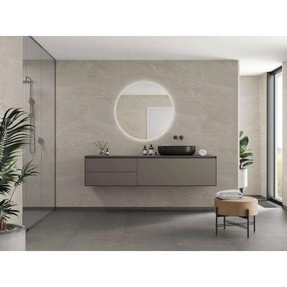 Fibo Stone vådrumspanel med 60 x 60 cm fliselook, 10 x 600 x 2400 mm, beige stone extreme matt