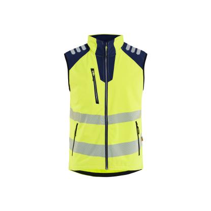 Blåkläder 3091 high vis softshell-vest, hi-vis gul/marineblå