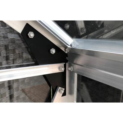 Halls Popular 86 drivhus 5 m², sort, 3 mm hærdet glas